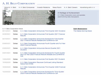 A. H. Belo Corporation A. H. Belo Corporation